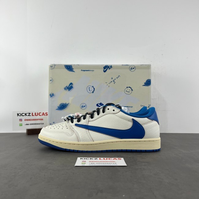 Air Jordan 1 Retro Low OG SP Fragment x Travis Scott Sail Military Blue  DM7866-104