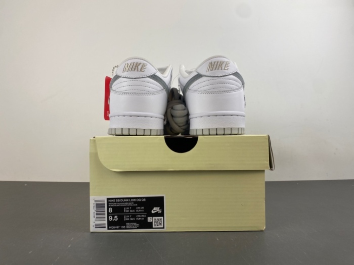SB Dunk Low Supreme 94 White Metallic Silver HQ8487-100