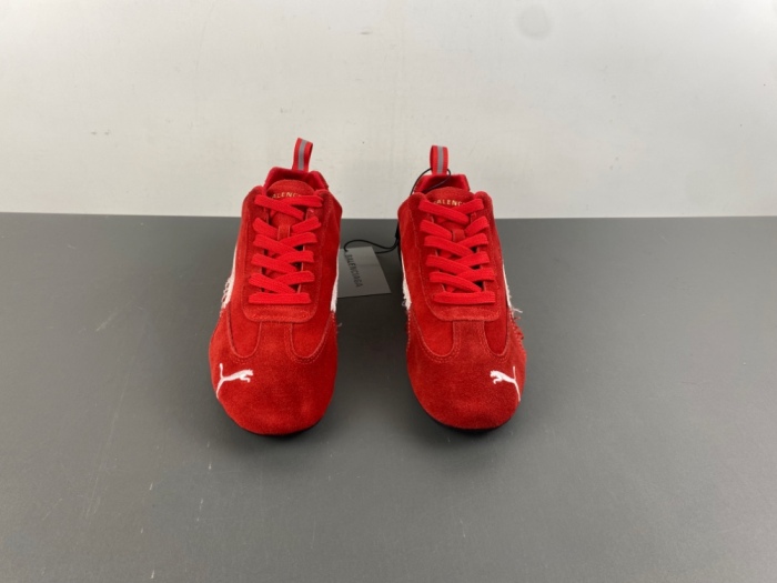 B*alenciaga x P*uma Speedcat Suede Distressed Red White 847146 WSDSD 6910 / 406519-03