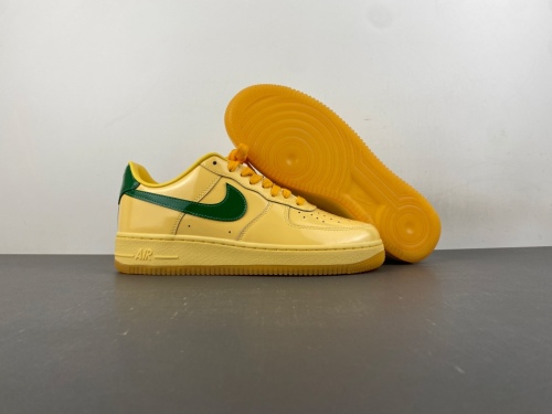 Air Force 1 Low Patent Leather Topaz Gold Pine Green IO4489-700