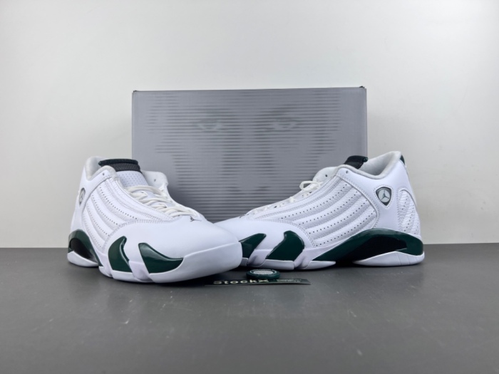 Air Jordan 14 Retro White Forest Green 311832-131
