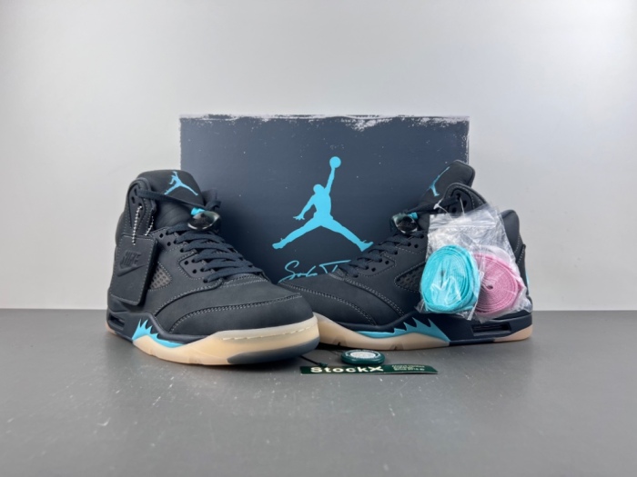Air Jordan 5 Retro SoleFly Black Aurora Green IU0734-001