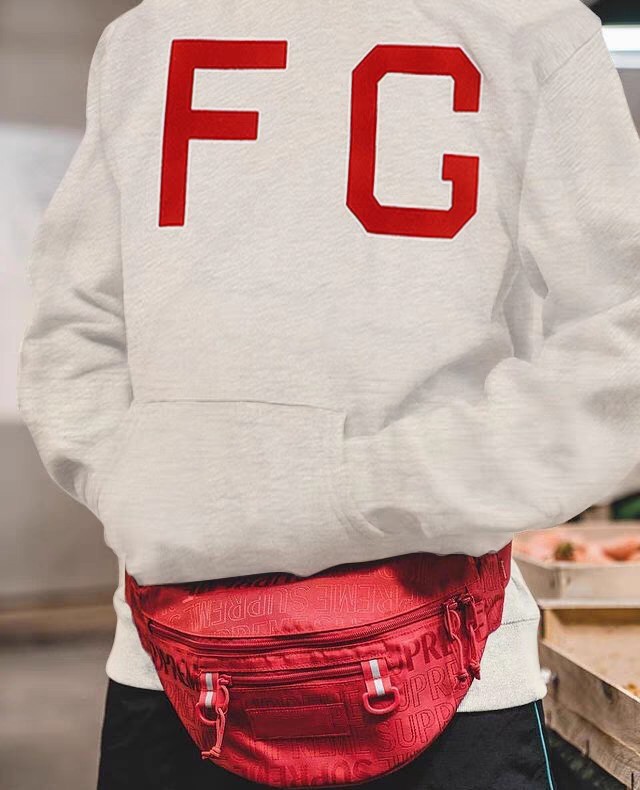 [Buy More Save More]1:1 quality version Fear of God 7th Collection flocking red FG logo hoodie