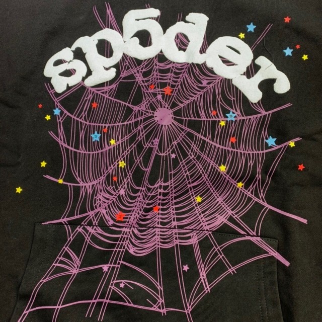 Young Thug Sp5der foamed print hoodie black