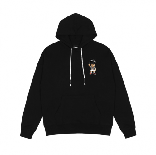 [buy more save more] Palm Angels flag bear hoodie black & white
