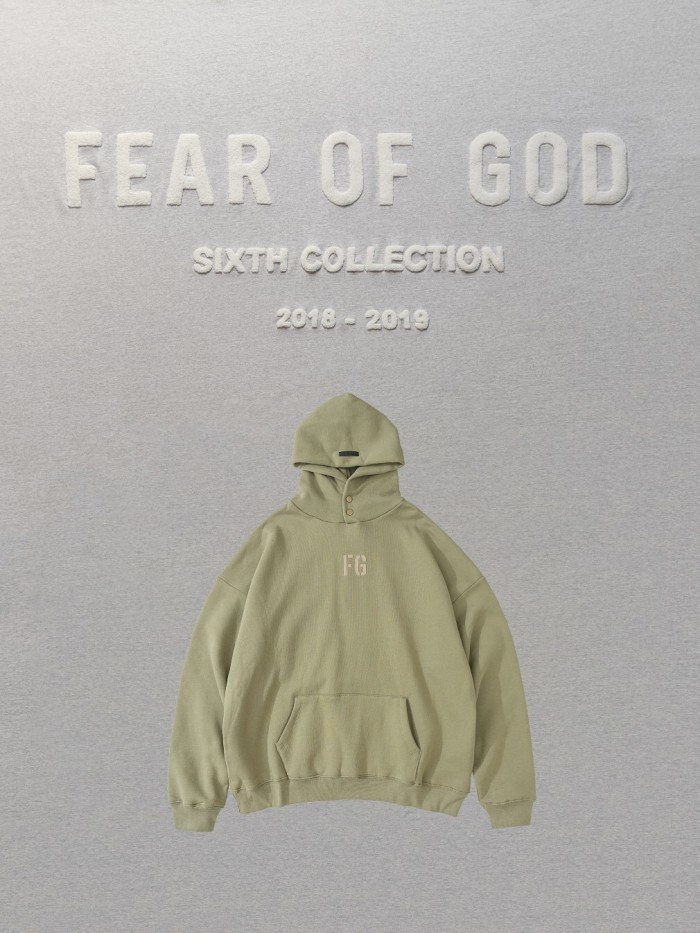 [buy more save more] 1:1 quality version Fear of God 7th Collection FG flocking logo hoodie 2 colors
