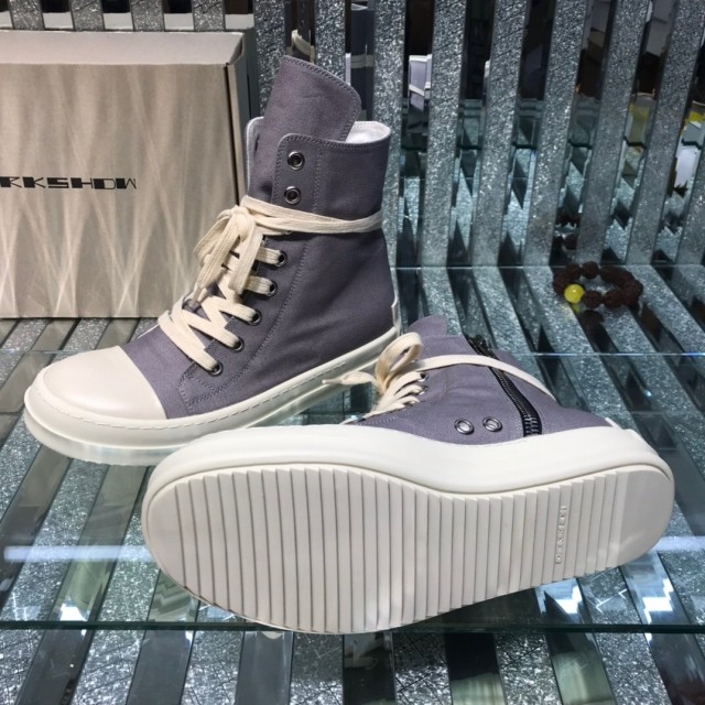 [buy more save more]Rick 0wens 2021 canvas hi shoes sneaker grey & white & black