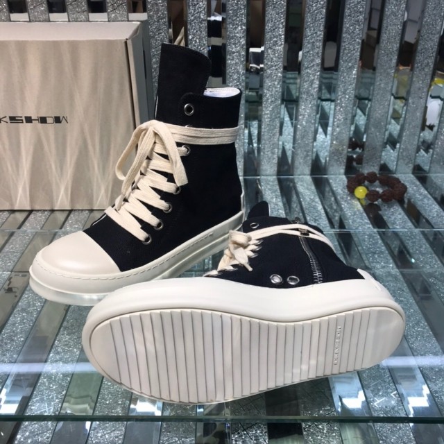 [buy more save more]Rick 0wens 2021 canvas hi shoes sneaker grey & white & black