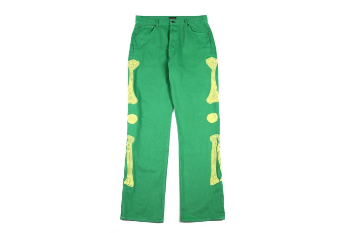 [Buy more Save more]Kapital Bone logo denim jeans green Travis Scott