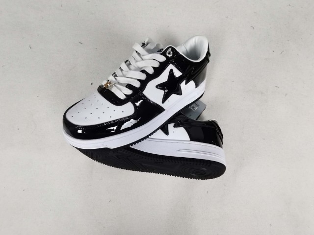 Bape sta patent leather shoes sneaker with og camo packing
