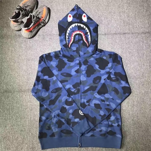 1:1 quality version 1ST OG Blue Full Camo Shark Full Zip up Hoodies
