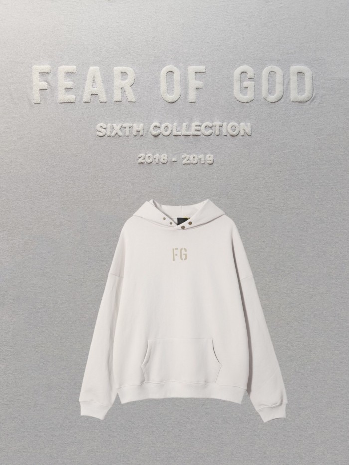[buy more save more] 1:1 quality version Fear of God 7th Collection FG flocking logo hoodie 2 colors