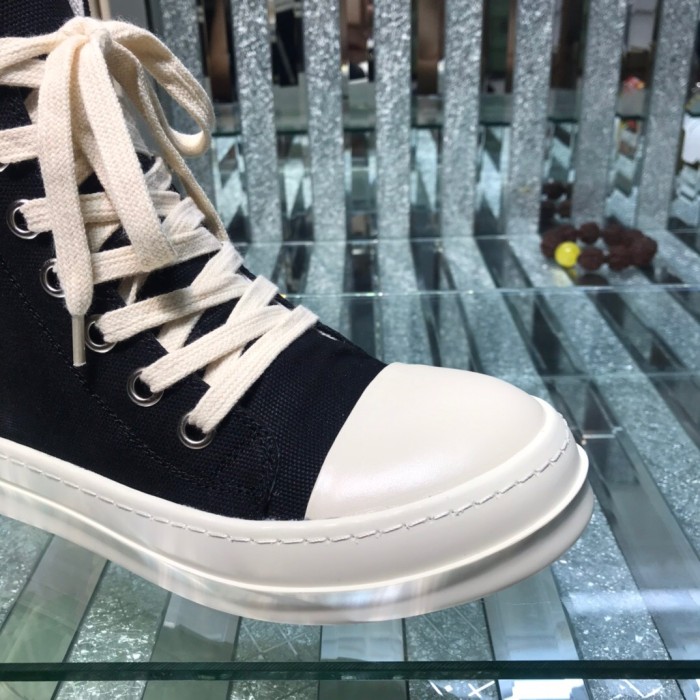 [buy more save more]Rick 0wens 2021 canvas hi shoes sneaker grey & white & black