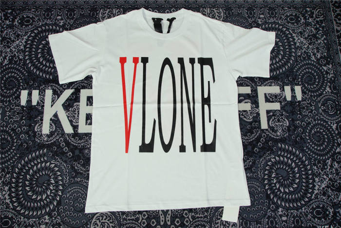 Vlone White Red Logo T-Shirts