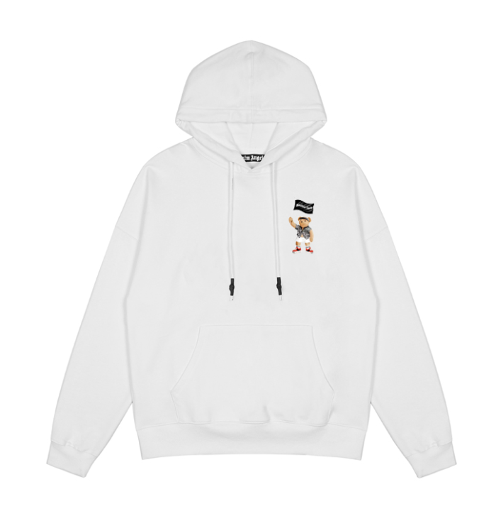 [buy more save more] Palm Angels flag bear hoodie black & white
