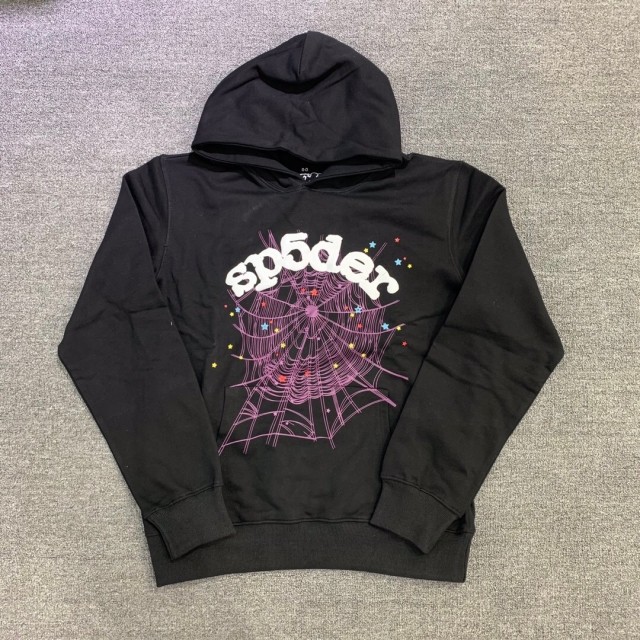 Young Thug Sp5der foamed print hoodie black