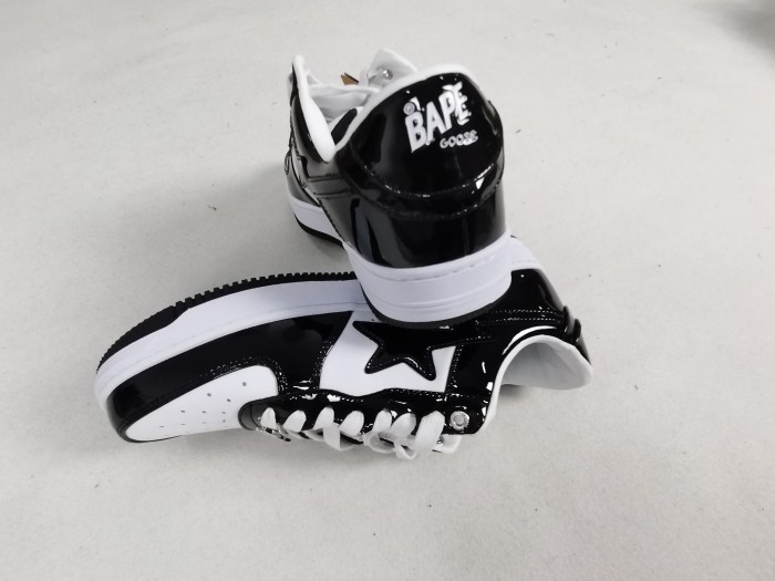Bape sta patent leather shoes sneaker with og camo packing
