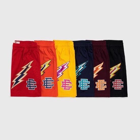  Eric Emanuel Golden state Warriors double lighting logo shorts 8 colors