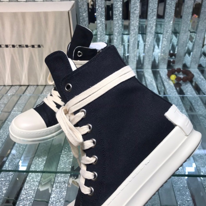 [buy more save more]Rick 0wens 2021 canvas hi shoes sneaker grey & white & black