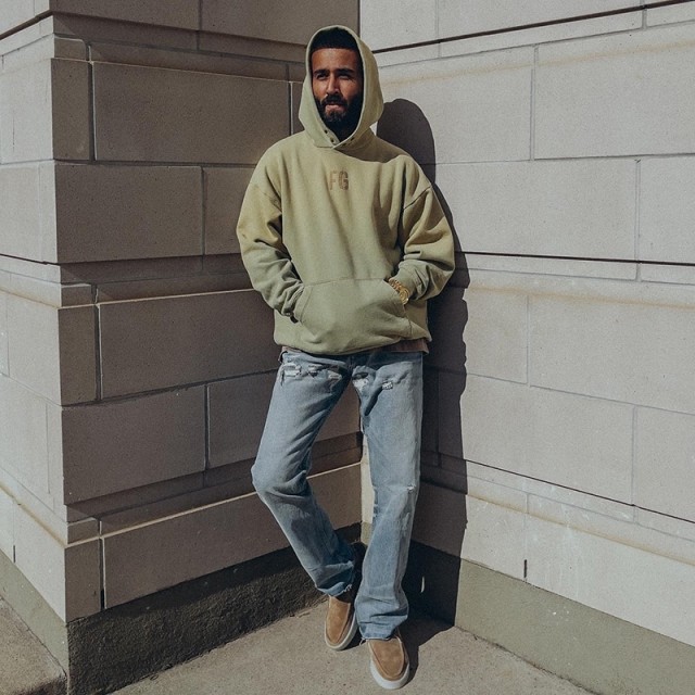 [buy more save more] 1:1 quality version Fear of God 7th Collection FG flocking logo hoodie 2 colors