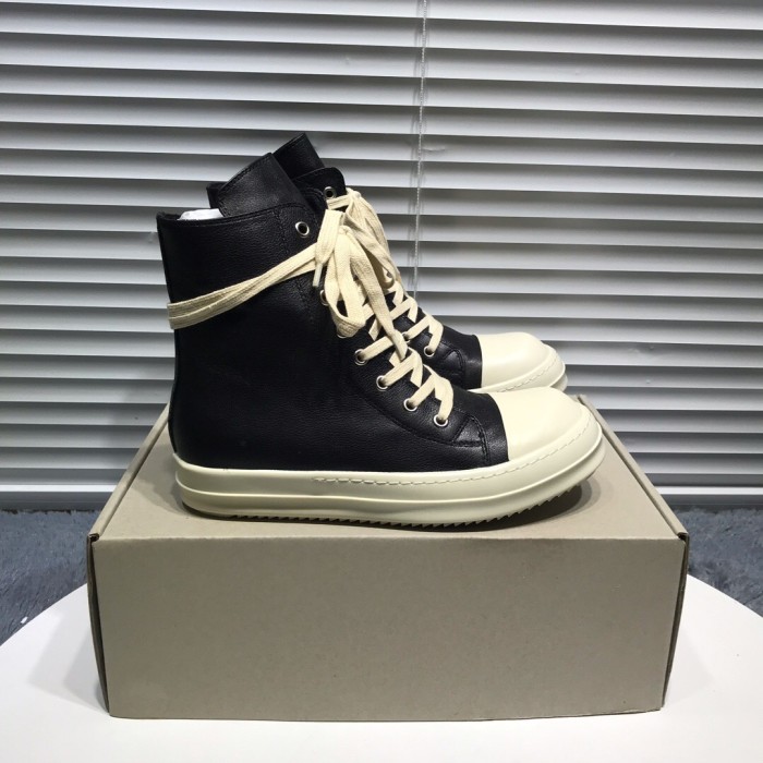 [buy more save more]Rick 0wens leather hi sneaker shoes [This pair of shoes needs to be made to order Custom made time is about 10 days]
