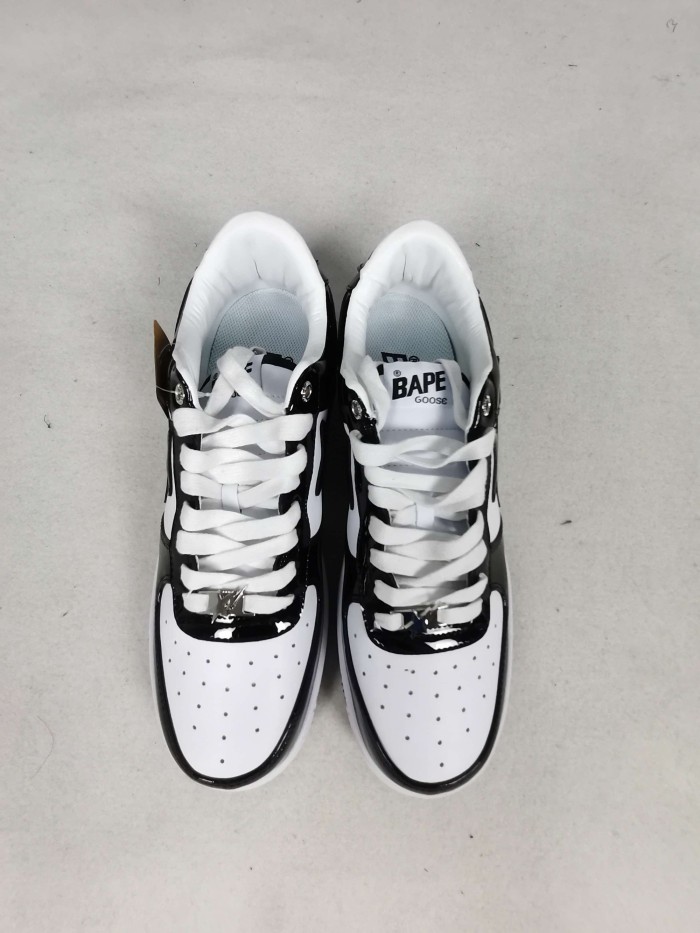 Bape sta patent leather shoes sneaker with og camo packing
