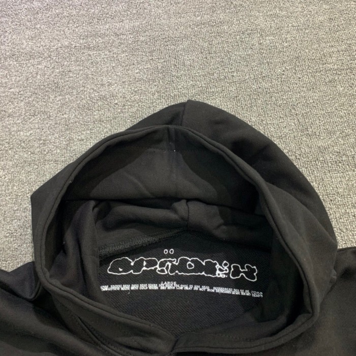 Young Thug Sp5der foamed print hoodie black