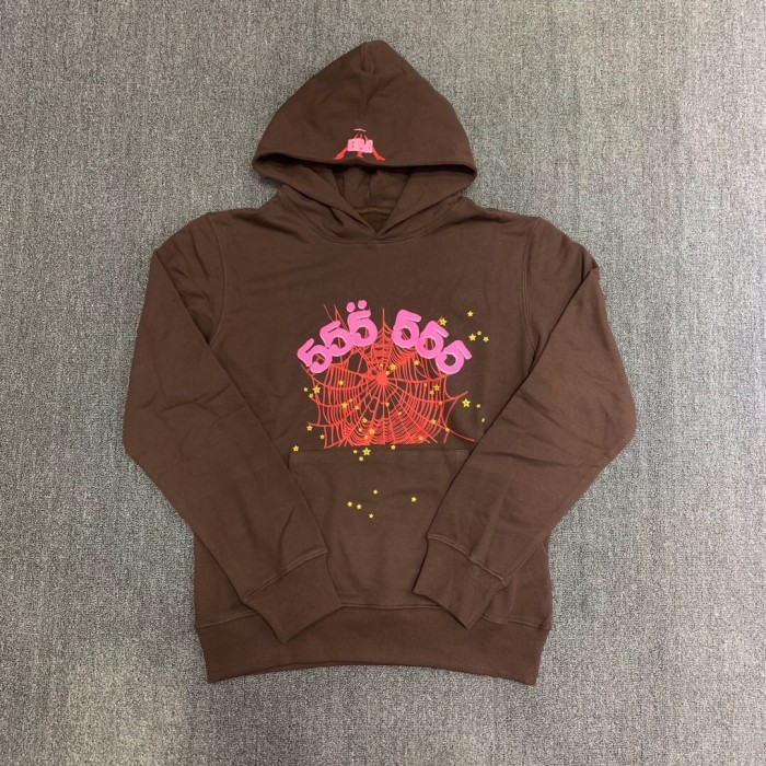 Young Thug Sp5der Spider web brown hoodie