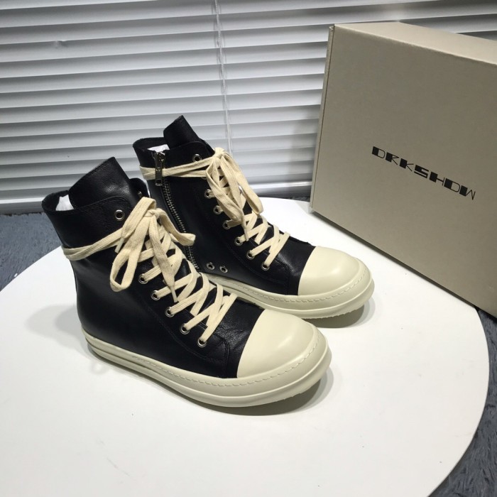 [buy more save more]Rick 0wens leather hi sneaker shoes [This pair of shoes needs to be made to order Custom made time is about 10 days]