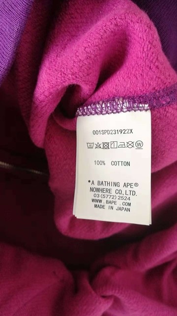  1:1 Version Bape 1ST OG Full Camo Shark Full Zip up Hoodies Purple Camo