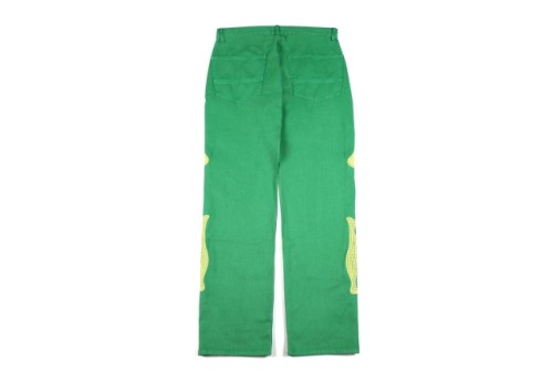 [Buy more Save more]Kapital Bone logo denim jeans green Travis Scott