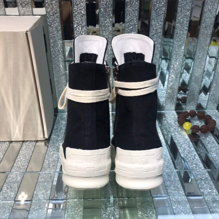 [buy more save more]Rick 0wens 2021 canvas hi shoes sneaker grey & white & black