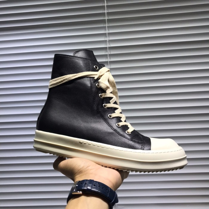[buy more save more]Rick 0wens leather hi sneaker shoes [This pair of shoes needs to be made to order Custom made time is about 10 days]