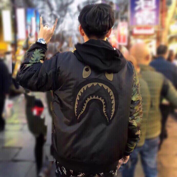 [Buy more Save more]Bape  shark camo green jacket 2 colors
