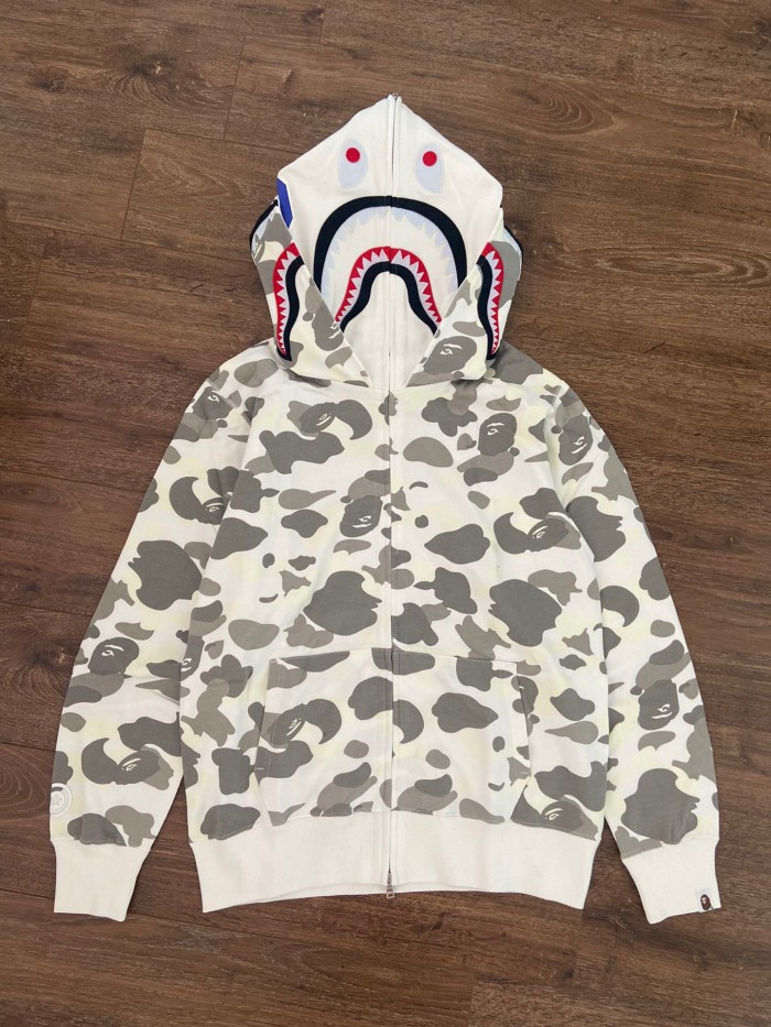 [Buy More Save More]1:1 Bape double hood glow in dark shark hoodie