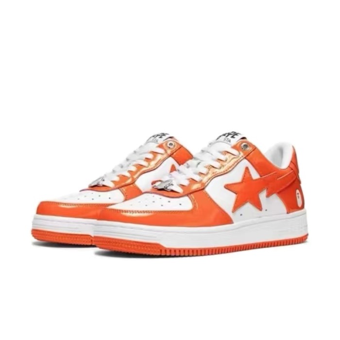 Bape sta patent leather shoes sneaker with og camo packing
