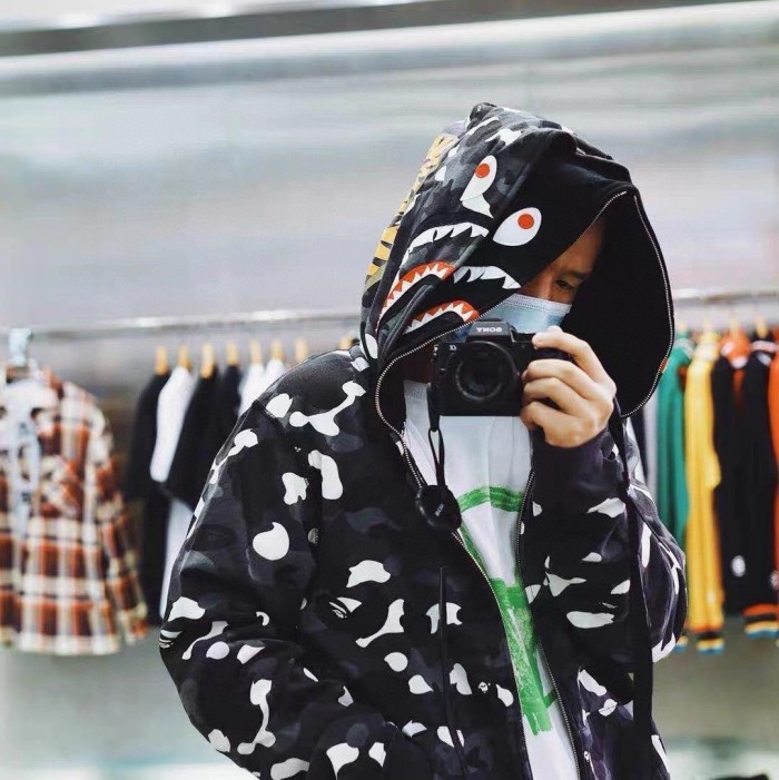 [Buy More Save More]1:1 Bape double hood glow in dark shark hoodie