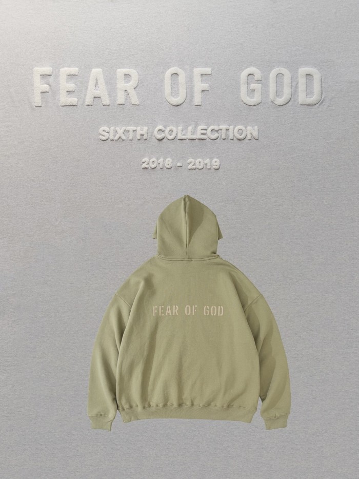 [buy more save more] 1:1 quality version Fear of God 7th Collection FG flocking logo hoodie 2 colors