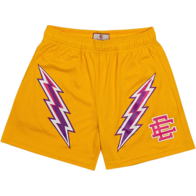  Eric Emanuel Golden state Warriors double lighting logo shorts 8 colors