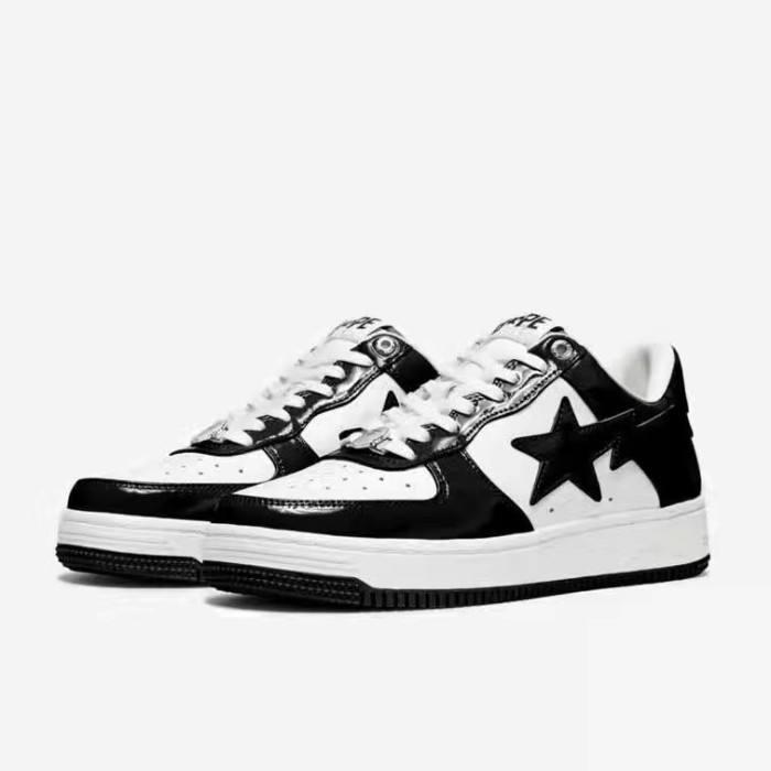 Bape sta patent leather shoes sneaker with og camo packing