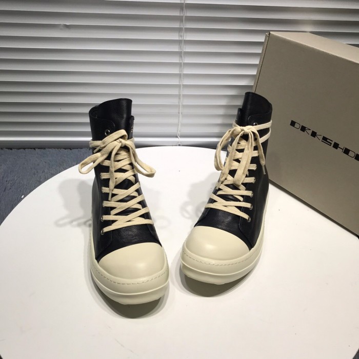 [buy more save more]Rick 0wens leather hi sneaker shoes [This pair of shoes needs to be made to order Custom made time is about 10 days]
