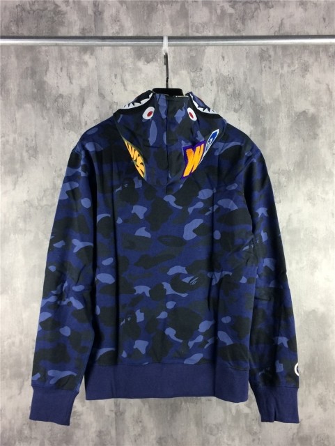  1:1 quality version 1ST OG Blue Full Camo Shark Full Zip up Hoodies