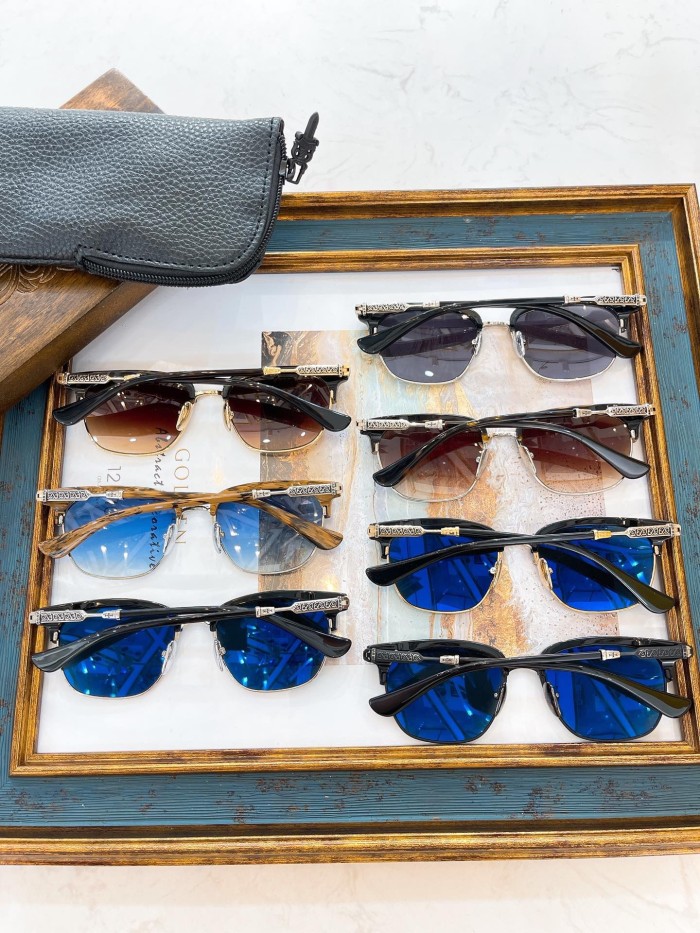 [Buy More Save More]1:1 quality half frame cross logo sunglasses 7 colors (with packing)