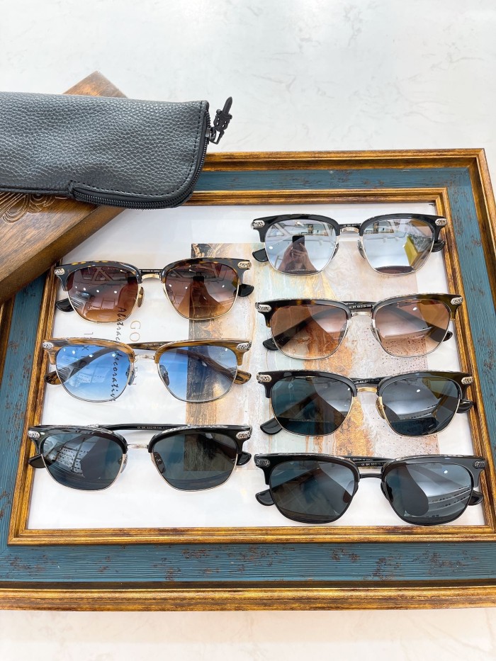 [Buy More Save More]1:1 quality half frame cross logo sunglasses 7 colors (with packing)