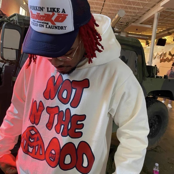 1:1 quality version Mood Swings big logo white hoodie-