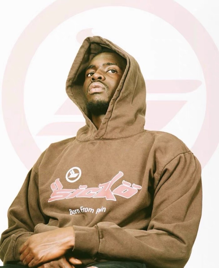 [buy more save more]  1:1 quality version Sicko red letters logo brown hoodie-