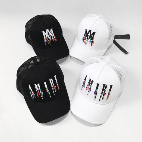 Striped mesh cap