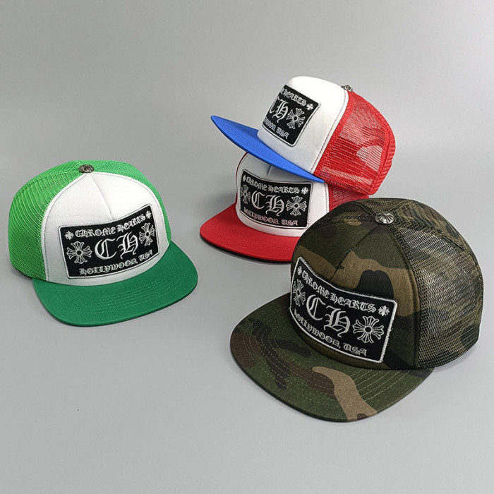Embroidered logo flat brim cap 12 colors