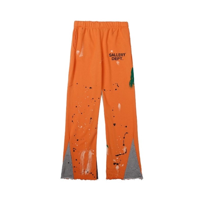   Graffiti-stitched flared pants 4 colors