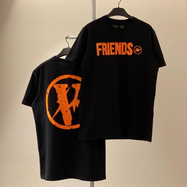 1:1quality version Fujiwara Hiroshi lightning big V friend logo short sleeve-